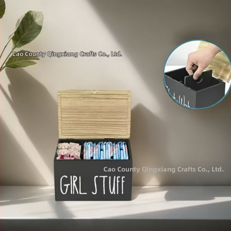 Határokon átnyúló kreatív fa asztali tetővel, különféle tárgyak rendszerezésére, tárolódoboz, fürdőszobai tampontároló doboz