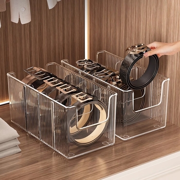 Cutie de depozitare pentru curea, compartiment pentru uz casnic, organizator de cravate, suport de afișare pentru desktop, cutie de depozitare transparentă pentru curea pentru bărbați