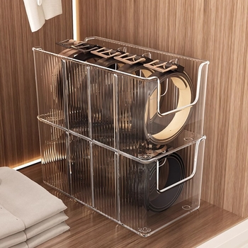 Cutie de depozitare pentru curea, compartiment pentru uz casnic, organizator de cravate, suport de afișare pentru desktop, cutie de depozitare transparentă pentru curea pentru bărbați