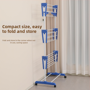 Επιδαπέδια κρεμάστρα ρούχων για μπαλκόνι, πτυσσόμενη, πολυλειτουργική κρεμάστρα πετσετών, αφαιρούμενη τηλεσκοπική κρεμάστρα στεγνωτηρίου, άμεση πώληση