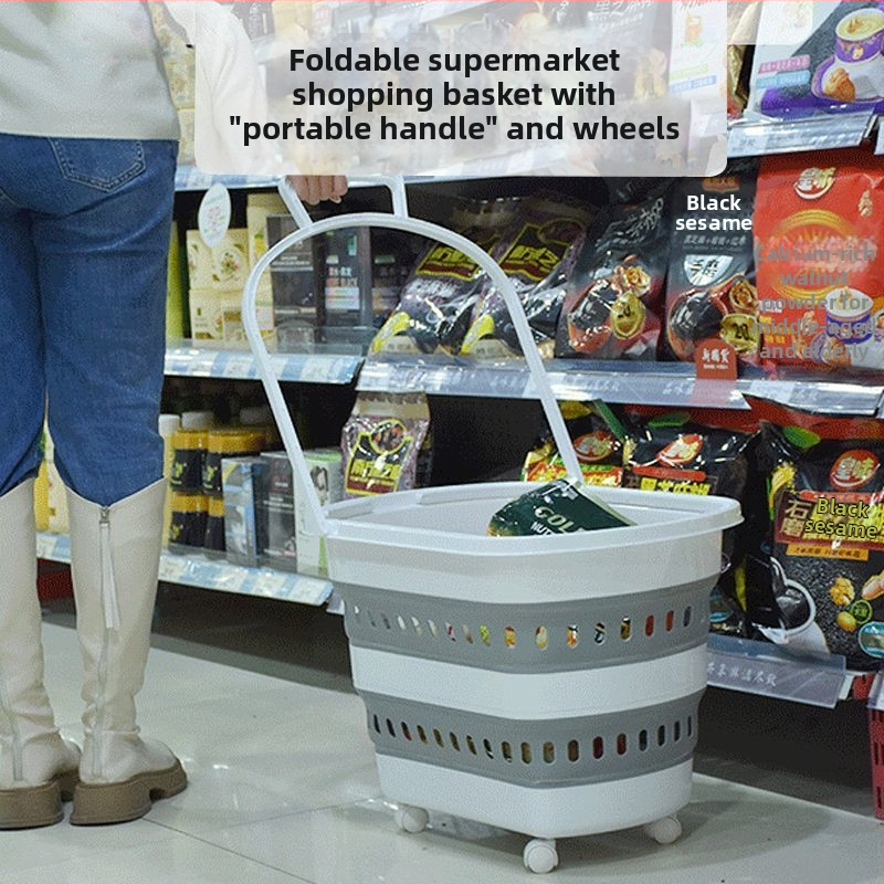 Kerge toidukaupade ostukäru, kokkupandav majapidamiskäru, köögiviljakorv, eakate kaasaskantav supermarketi haagis, käsitsi tõmmatav käru