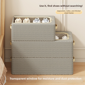 Κουτί αποθήκευσης παπουτσιών οικιακής χρήσης με μοτίβο κλειδαριάς, πτυσσόμενο κουτί αποθήκευσης από παχύ ατσάλινο πλαίσιο, κουτί αποθήκευσης παπουτσιών στο κάτω μέρος του κρεβατιού