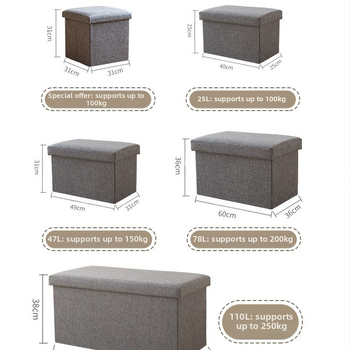 Кутия за съхранение на дрехи с капак, детски многофункционален стол за съхранение на играчки, сгъваем стол за съхранение на диван, домакински принадлежности