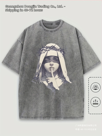 1 τεμάχιο ανδρικό μπλουζάκι casual με σχέδια, κοντομάνικο από καθαρό βαμβάκι, με καλλιτεχνικό σχέδιο για γυναίκες με δεμένα μάτια και στάμπο από συρματόπλεγμα, χαλαρή εφαρμογή