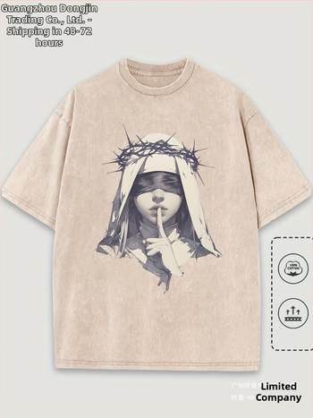 1 τεμάχιο ανδρικό μπλουζάκι casual με σχέδια, κοντομάνικο από καθαρό βαμβάκι, με καλλιτεχνικό σχέδιο για γυναίκες με δεμένα μάτια και στάμπο από συρματόπλεγμα, χαλαρή εφαρμογή