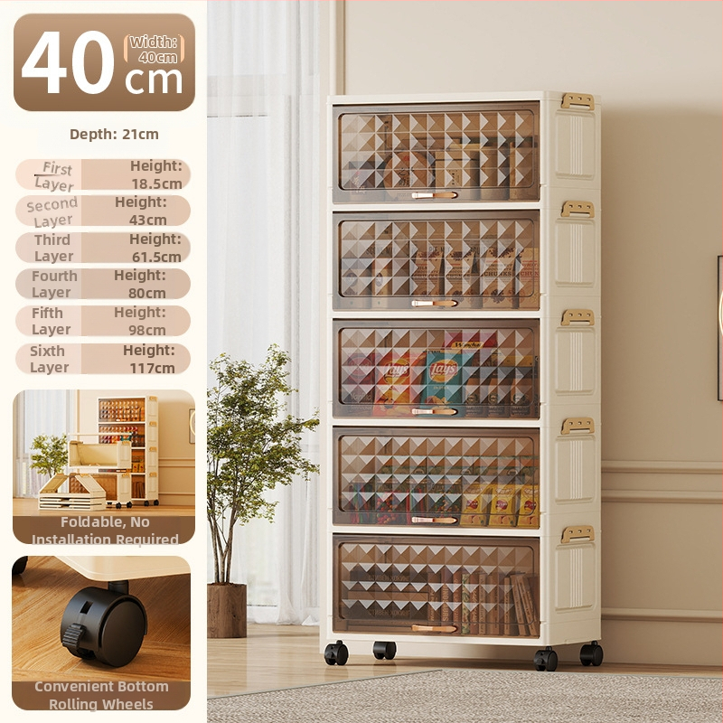 Elutoa mänguasjade suupistete põrandal seisev hoiuriiul ühiselamu paksendatud hoiukapp lihtne hoiuraam ratastega kombineeritud hoiukapp