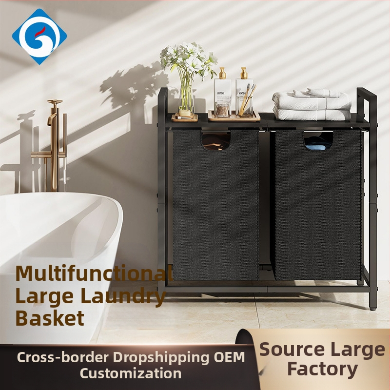 Daudzfunkcionāls liels veļas grozs mājsaimniecības dzelzs caurule netīro drēbju grozs veļas mazgātavas plaukts liels drēbju uzglabāšanas grozs uzglabāšanas grozs