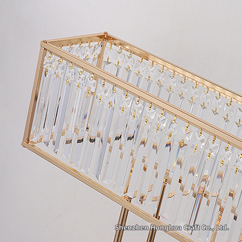 Γαμήλια αξεσουάρ Ορθογώνιο σίδερο ηλεκτρολυτικά επιμεταλλωμένο κρύσταλλο Διακοσμητικό τραπεζιού Λουλούδια για αίθουσα γάμου, αίθουσα δεξιώσεων, στολίδια σκηνής