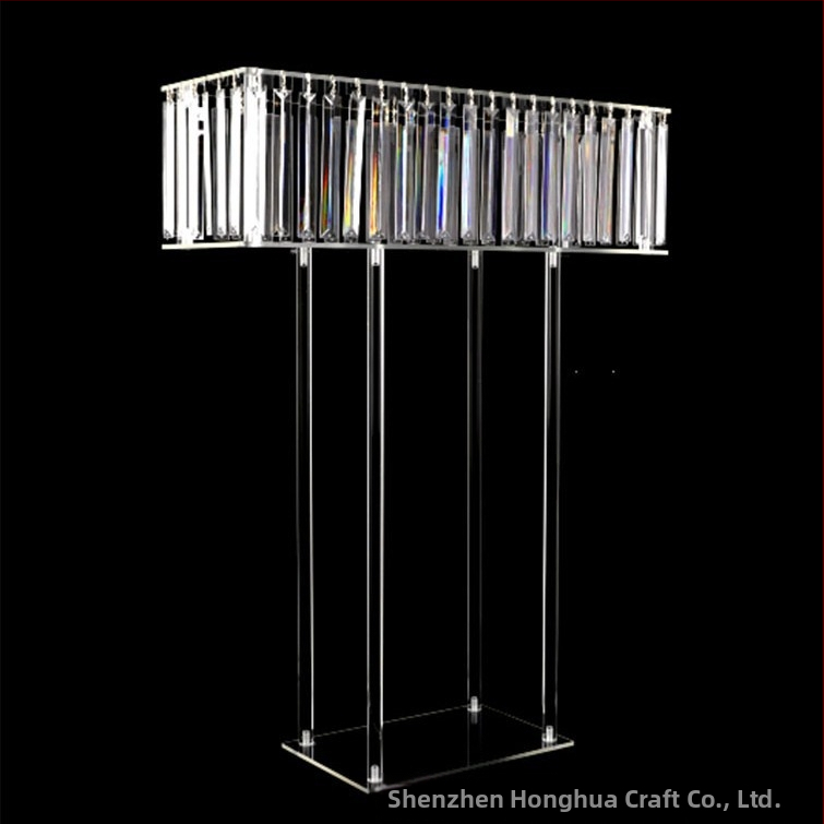 Vestuvių rekvizitai, stačiakampiai, geležiniai, galvanizuoti krištolo dekoratyviniai stalo gėlių reikmenys, vestuvių salės pokylių salės dekoravimo papuošalai