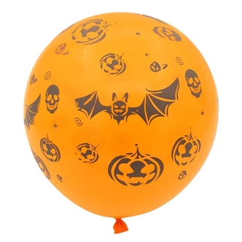 12 colių Helovino balionų baro prekybos centro dekoracija, vaiduoklių festivalis, siaubas, juodas oranžinis moliūgų šikšnosparnio skeletas