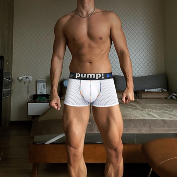PUMP uued meeste bokserid, võrgust, hingavad, seksikad, sportlikud, madala vöökohaga, ühevärvilised, moodsed lühikesed püksid