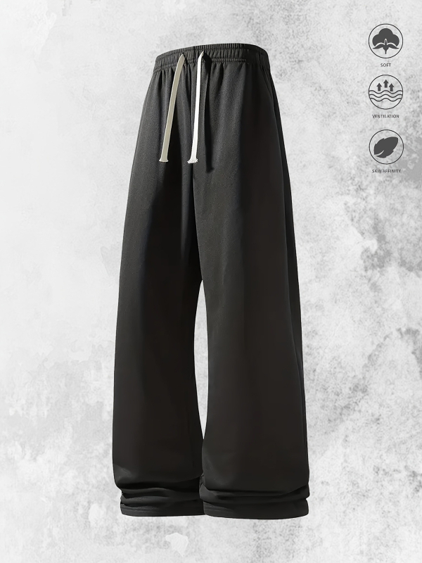 [Határokon átnyúló] Európai és amerikai férfi kültéri, alkalmi, laza, lélegző nadrág, tiszta színű, alkalmi, divatos sportnadrág, háromrészes szett