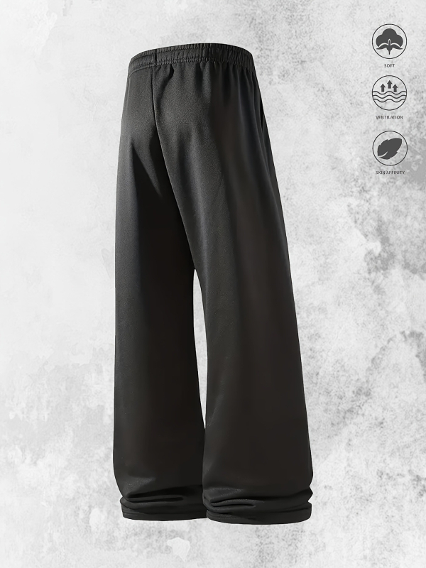 [Határokon átnyúló] Európai és amerikai férfi kültéri, alkalmi, laza, lélegző nadrág, tiszta színű, alkalmi, divatos sportnadrág, háromrészes szett