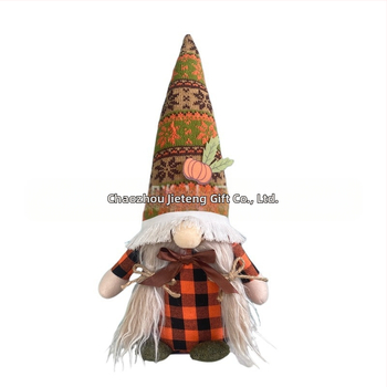 Naujos Padėkos dienos dekoracijos, megztos moliūgų kepurės, klevo lapas, Rudolfo lėlė, goblino papuošalai