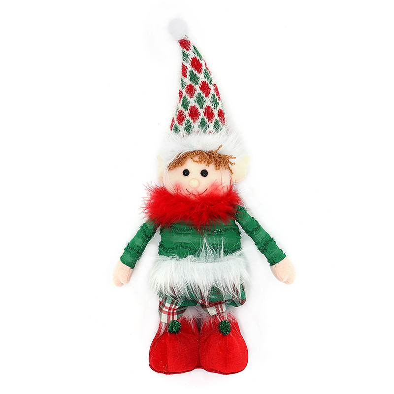 Kalėdų elfo lėlės ištraukiama koja, vakarėlio dekoracija, animacinių filmukų lėlės pliušinė lėlė, darbalaukio ornamentas