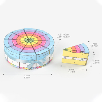 Сладка креативна триъгълна торта във формата на торта за рожден ден, изненада, цветна подаръчна кутия, опаковъчна кутия 10 бр./опаковка