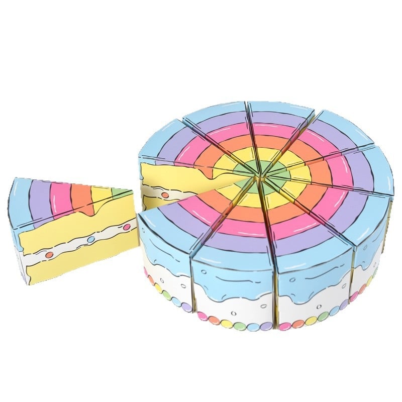 Сладка креативна триъгълна торта във формата на торта за рожден ден, изненада, цветна подаръчна кутия, опаковъчна кутия 10 бр./опаковка