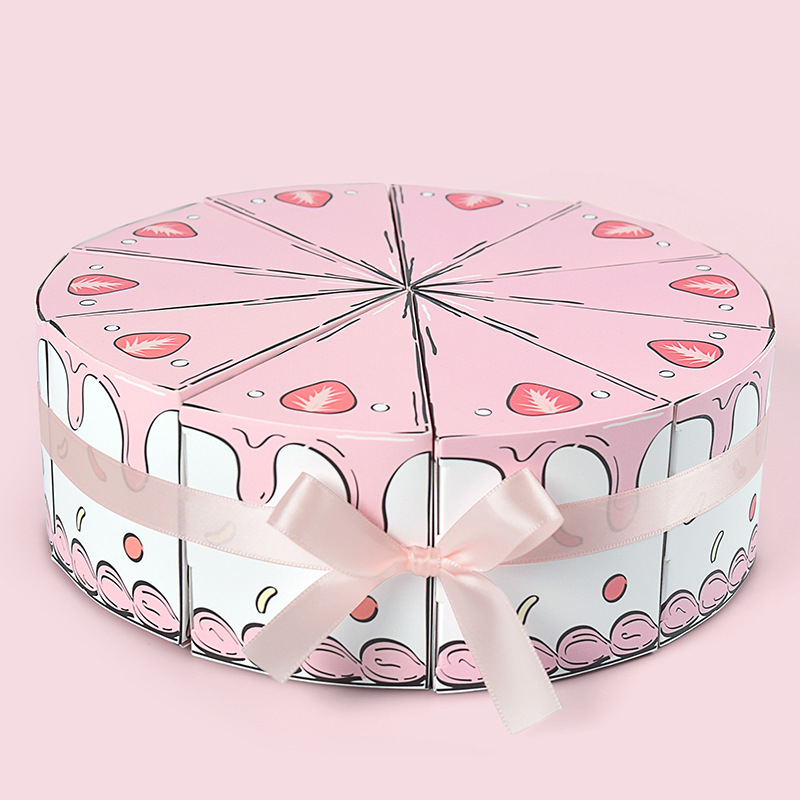 Сладка креативна триъгълна торта във формата на торта за рожден ден, изненада, цветна подаръчна кутия, опаковъчна кутия 10 бр./опаковка