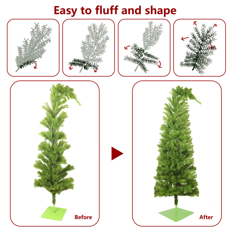 Amazon új görbe fejű fényekkel díszített karácsonyfa LED ünnepi party dekorációval, világító görbe nyakú fa