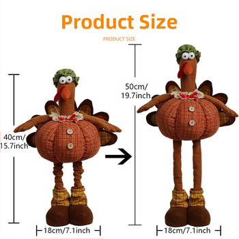 Διασυνοριακά Νέα Προϊόντα Τηλεσκοπικά Στολίδια Διακόσμησης Γαλοπούλας για την Ημέρα των Ευχαριστιών, Φθινοπωρινή Διακόσμηση Σπιτιού σε Σχήμα Κολοκύθας, Κούκλα με Καπέλο