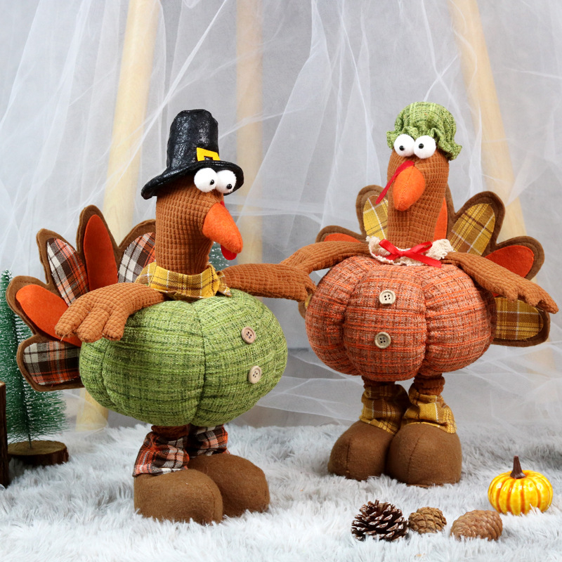 Διασυνοριακά Νέα Προϊόντα Τηλεσκοπικά Στολίδια Διακόσμησης Γαλοπούλας για την Ημέρα των Ευχαριστιών, Φθινοπωρινή Διακόσμηση Σπιτιού σε Σχήμα Κολοκύθας, Κούκλα με Καπέλο