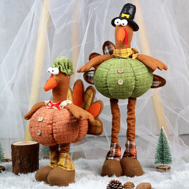 Διασυνοριακά Νέα Προϊόντα Τηλεσκοπικά Στολίδια Διακόσμησης Γαλοπούλας για την Ημέρα των Ευχαριστιών, Φθινοπωρινή Διακόσμηση Σπιτιού σε Σχήμα Κολοκύθας, Κούκλα με Καπέλο
