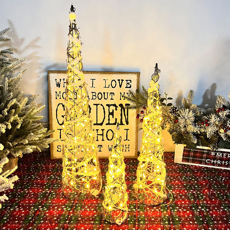 Karácsonyi díszek kovácsoltvas világító ajándékdoboz karácsonyfa fejdíszek jelenet elrendezés ablak kúp dekoráció