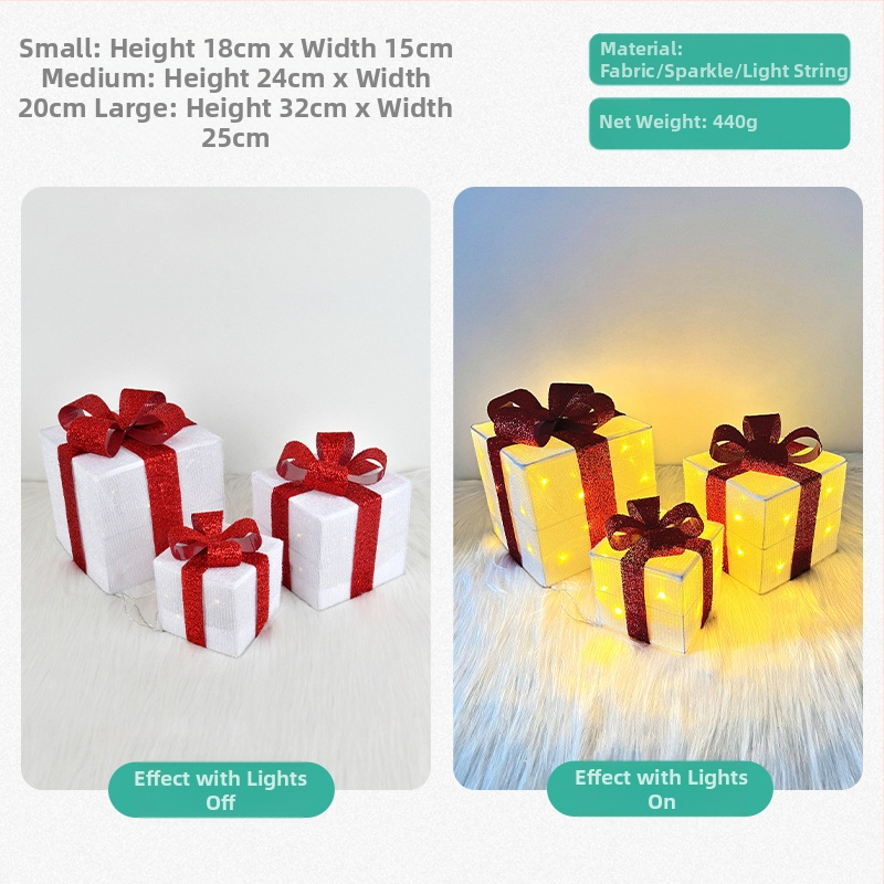 Karácsonyi díszek kovácsoltvas világító ajándékdoboz karácsonyfa fejdíszek jelenet elrendezés ablak kúp dekoráció