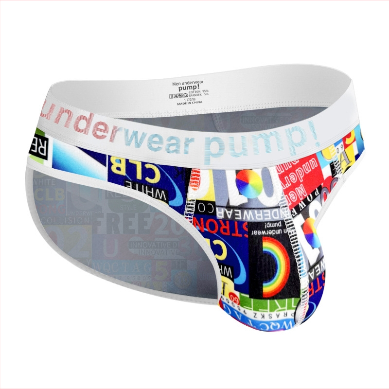 Vyriški vasariniai ploni grafiti spaudos trikampio formos apatiniai, madingi, žemo juosmens, kvėpuojantys, vientisi, siuntimo būdu pristatomi apatiniai.