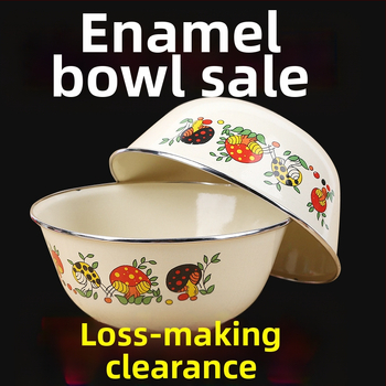 [Kümme aastat kausi jaoks] Vanamoodne emailitud kraanikauss kaanega, paksendatud suur majapidamise emailitud emailitud nõudepesukauss