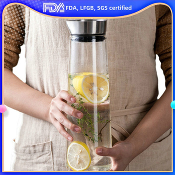 Didelio borosilikato daniškas virdulys, buitinis stiklinis virdulys, didelės talpos virdulys, šalto vandens virdulys, arbatos virdulys, sulčių puodas