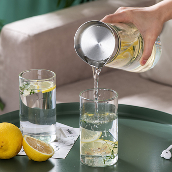 Didelio borosilikato daniškas virdulys, buitinis stiklinis virdulys, didelės talpos virdulys, šalto vandens virdulys, arbatos virdulys, sulčių puodas