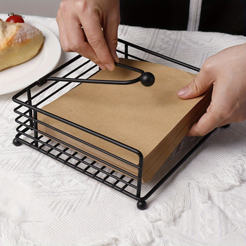 Sandėlyje „Nordic Iron“ metalinis servetėlių laikiklis, skirtas kavinėms, viešbučio restoranams, kavinėms, kvadratinėms servetėlėms, skirtas maisto laikymui