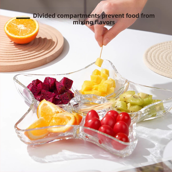 Stiklinė koldūnų lėkštė Buitinė meškų vaisių lėkštė su padažu riebalus mažinantiems dietiniams lėkštės užkandžiams Džiovintų vaisių užkandžiai Dietinė lėkštė