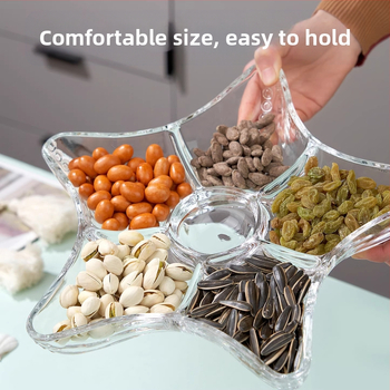 Stiklinė koldūnų lėkštė Buitinė meškų vaisių lėkštė su padažu riebalus mažinantiems dietiniams lėkštės užkandžiams Džiovintų vaisių užkandžiai Dietinė lėkštė