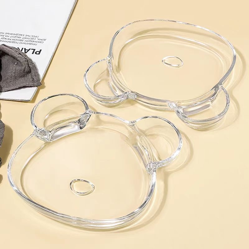 Stiklinė koldūnų lėkštė Buitinė meškų vaisių lėkštė su padažu riebalus mažinantiems dietiniams lėkštės užkandžiams Džiovintų vaisių užkandžiai Dietinė lėkštė