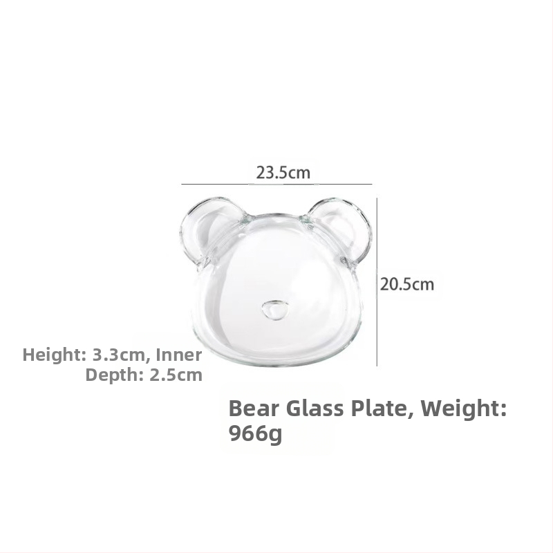 Stiklinė koldūnų lėkštė Buitinė meškų vaisių lėkštė su padažu riebalus mažinantiems dietiniams lėkštės užkandžiams Džiovintų vaisių užkandžiai Dietinė lėkštė