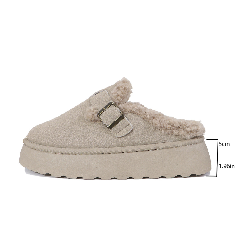 2025 Ősz/Tél Új Nagy Méretű Szőrös Slip-on Hótaposó Női Alkalmi Félcipő Vastag Talpú Velúr Női Pamut Cipő