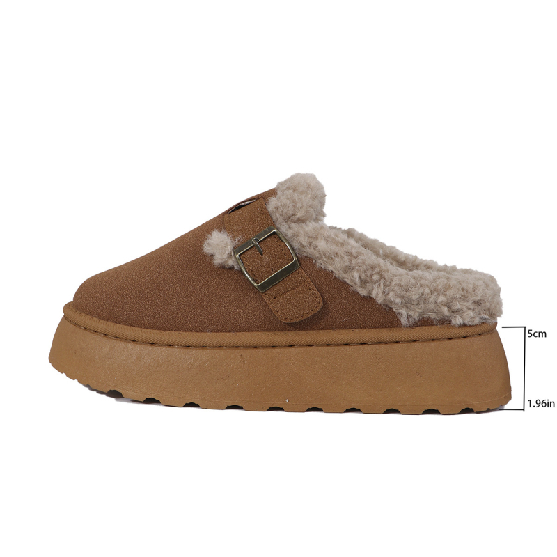 2025 Ősz/Tél Új Nagy Méretű Szőrös Slip-on Hótaposó Női Alkalmi Félcipő Vastag Talpú Velúr Női Pamut Cipő