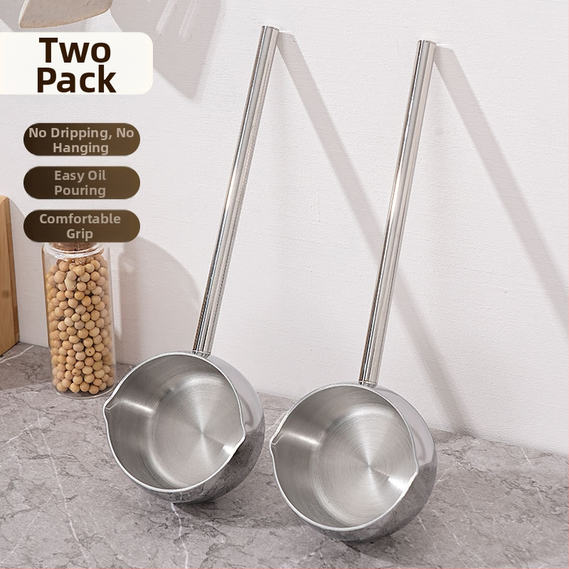 Sutirštintas 304 nerūdijančio plieno ilgos rankenos aliejaus purslų puodas mažas puodas virtuvės restorano aliejaus tepimo mini puodas plokščiadugnis karšto aliejaus puodas