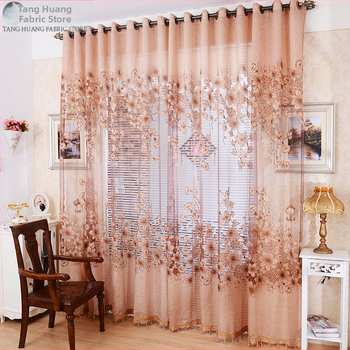 Ryto bulių sudegintos žakardo gėlės permatomas langų ekranas „Ebay“, „Amazon Wish“, „Aliexpress“. Populiarus baigtas užuolaidų langų ekranas.