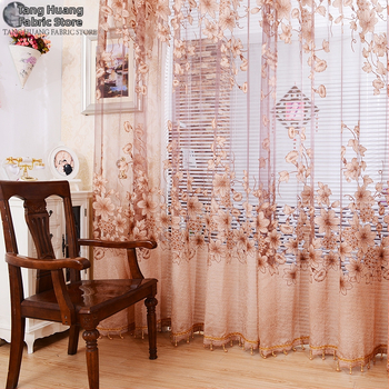 Ryto bulių sudegintos žakardo gėlės permatomas langų ekranas „Ebay“, „Amazon Wish“, „Aliexpress“. Populiarus baigtas užuolaidų langų ekranas.