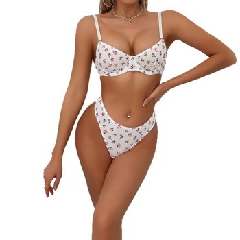 Καλοκαιρινό Ευρωπαϊκό και Αμερικανικό Στυλ Διασυνοριακό Amazon Hot-Selling Σέξι Ριμπ Ποιμενικό Φλοράλ Πλεκτό Σέξι Εσώρουχο για Γυναικεία