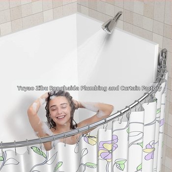 Vannitoa perforeeritud paks 304 roostevabast terasest kumer dušikardina varras dušiventilaatori kujuline C-kujuline kardinavarras dušikardina varras