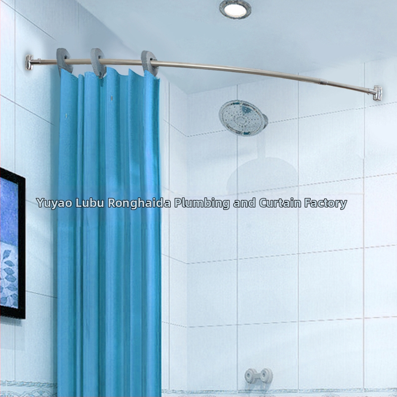 Vannitoa perforeeritud paks 304 roostevabast terasest kumer dušikardina varras dušiventilaatori kujuline C-kujuline kardinavarras dušikardina varras