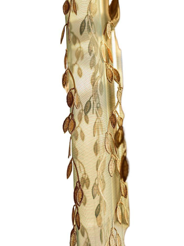 Auksinio lapo siuvinėtas tamsiai žalias kreminis šešėliuotas langų ekranas modernus vintažinis naujas kinų stiliaus svetainės balkono langų užuolaidos