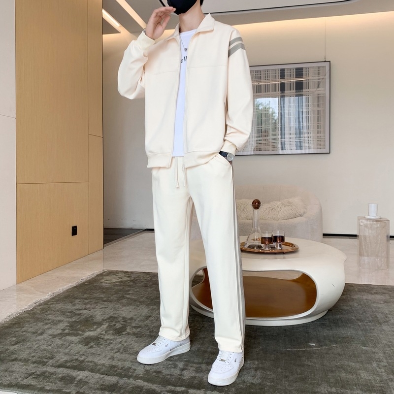 Férfi alkalmi sport egyszínű tavaszi és őszi 2024 új stílusú Ripper jóképű dzseki férfi divatos, összeillő üres kardigán pulóver