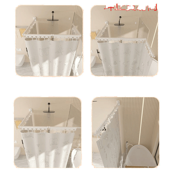 Πτυσσόμενη ράβδος κουρτίνας ντους μπάνιου τουαλέτας χωρίς διάτρητο διαχωριστικό τύπου ξηρού και υγρού διαχωρισμού αόρατο αδιάβροχο τόξο ντους