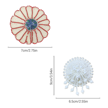 Prabangi tarpvalstybinė krūtų pasta, aukštos kokybės, daugkartinio naudojimo baltų perlų krūtų pasta, šviečiantys karoliukai su ramunėlių formos apvaliais deimantais, krūtų pasta