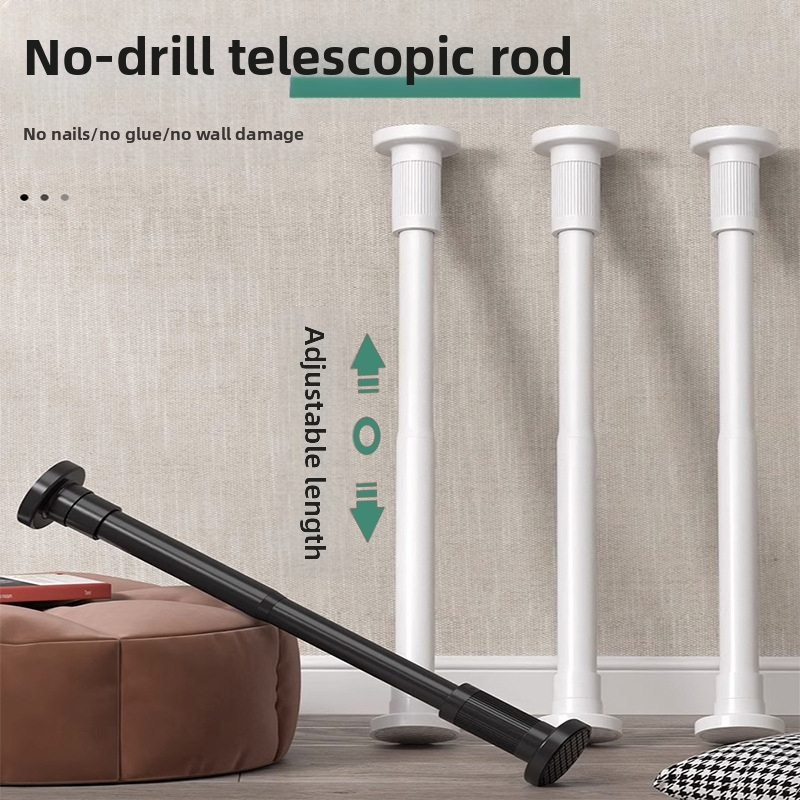Телескопична пръчка без перфоратор, пръчка за завеса за душ, пръчка за завеса за балкон, пръчка за дрехи, опора за гардероб, телескопична пръчка за завеса за врата